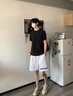 WASSUP美式復(fù)古短褲男女士潮流夏季2025潮牌情侶款寬松運動五分休閑褲子 白色 M 曬單實拍圖