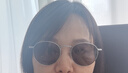 Fakeme熱巴劉仁娜同款太陽(yáng)鏡防紫外線(xiàn)輕奢金屬高級感墨鏡男女百搭 B35T BSV【煙灰銀】 曬單實(shí)拍圖