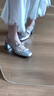 緋垚高跟鞋中粗跟銀色包頭涼鞋女2025新款夏季配裙子瑪麗珍單鞋小皮鞋 包頭銀色蝴蝶結(jié)粗跟涼鞋【36】 曬單實拍圖