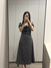 妙奕嘉法式連衣裙女長(cháng)裙夏季女生裙子2025新款小個(gè)子顯瘦純欲海邊沙灘裙 灰色波點(diǎn)抽繩連衣裙 L 【建議100-115斤】 曬單實(shí)拍圖