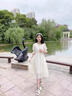 迪士尼親子網(wǎng)紅洋氣雪紡公主連衣裙2024夏季母女小花杏色氣質(zhì)款系帶裙子 杏色 媽媽XL 曬單實(shí)拍圖