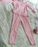 小藍象（hinos）兒童睡衣排汗速干春秋冬季男女童居家服空調服打底保暖內衣套 粉色  基礎排汗長(cháng)袖長(cháng)褲 120 曬單實(shí)拍圖