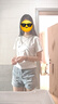 吉閑 純棉設(shè)計感小眾日系正肩蕾絲短袖t恤女夏季刺繡別致短款ins上衣 灰色 M 曬單實拍圖