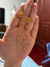 福來島黃金耳釘配件diy百搭通勤古法金足金花花蝶蝶培育鉆流蘇女 工費(fèi)：685元 4.26克（單配件無耳釘） 曬單實(shí)拍圖