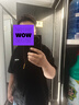 WE11DONE【明星同款】中性男女同款復古波浪LOGO休閑寬松短袖T恤 黑色 M 曬單實拍圖