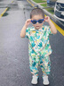 G.duck男童套裝夏季兒童衣服夏威夷海邊度假穿搭男孩沙灘花襯衫兩件套 淺綠色送墨鏡 90 尺碼1~2歲【 80-90cm】cm 曬單實(shí)拍圖