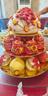 優(yōu)膳坊（YOUSHANFANG）壽桃饅頭送老人生日蛋糕花餑餑長(cháng)輩80過(guò)壽祝賀大壽包多層花饃禮物 三層壽桃-多子多福 (1大16小) 曬單實(shí)拍圖