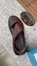 蜻蜓牌真皮涼鞋男士2025夏季新款軟皮防滑沙灘鞋男外穿軟底牛皮涼拖鞋男 棕色 42 曬單實(shí)拍圖