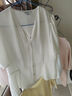 PRICH淡人穿搭氣質(zhì)V領(lǐng)短袖襯衫2025夏季新款垂墜感收腰顯瘦上衣女 10白色 M (165) 曬單實(shí)拍圖