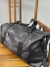 古梵緹（GUFANTI）輕奢頭層牛皮真皮輕奢旅行包男女手提短途旅游行李袋健身包大容量 黑色 曬單實(shí)拍圖