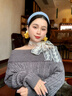 JIOESC2025新款絲巾長條夏季蕾絲飄帶掛脖頸帶百搭系脖發(fā)帶高級(jí)感配飾 黑白兩條裝 150 曬單實(shí)拍圖