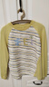 飛鳥(niǎo)和新酒拼接條紋長(cháng)袖T恤女2025秋季新款休閑寬松內搭圓領(lǐng)上衣 條紋黃綠HNF04 M 曬單實(shí)拍圖