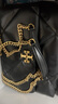 湯麗柏琦（Tory Burch）KIRA菱格紋絎縫單肩包女士鏈條斜挎包TB女包154704 001黑色 曬單實(shí)拍圖