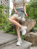 妙麗老爹鞋女鞋夏季新款蕾絲串珠厚底仙女風(fēng)休閑鞋圓頭時(shí)尚透氣網(wǎng)面鞋 米色 37 曬單實(shí)拍圖
