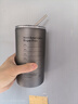 松冊304不銹鋼冰霸杯大容量辦公室喝水杯學(xué)生保冰杯車(chē)載咖啡杯保溫杯 【加厚不銹鋼】磨砂灰 600ml 曬單實(shí)拍圖