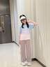 McTicco女童夏季速干套裝冰絲運動(dòng)服兒童訓練短袖T恤女大童喇叭褲瑜伽服 17106漸變藍粉+18371紫【套裝】 150 150cm 曬單實(shí)拍圖