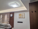 北極星（POLARIS）掛鐘客廳家用智能鐘木紋電波時(shí)鐘方形自動(dòng)對(duì)時(shí)鐘表37*36cm 曬單實(shí)拍圖