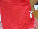 恒源祥短袖T恤女針織衫女士薄款絞花圓領(lǐng)含桑蠶絲打底衫上衣辣椒紅 170 曬單實(shí)拍圖