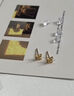 中國黃金（CHINA GOLD）黃金耳釘花絲蝴蝶耳環(huán)女生足金耳飾自戴生日禮物送女友老婆媽媽 約0.55-0.63g]足金耳釘+玫瑰禮盒 曬單實拍圖