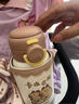 先行卡皮巴拉兒童保溫杯雙飲水杯幼兒園學生上學專用可愛便攜兒童水壺 CSE-250355兒童壺贈杯套550ml 曬單實拍圖