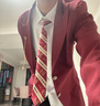 唐號(hào)（tanghao）dk制服西裝男套裝日系復(fù)古學(xué)生情侶jk班服學(xué)院風(fēng)春秋季西服外套潮 XZ48紅色西服+襯衫+西褲+紅領(lǐng)帶 XL 曬單實(shí)拍圖