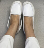 緋櫻護士鞋女真牛皮透氣舒適軟底防滑裝飾帶醫護工作鞋2309白色35 曬單實(shí)拍圖