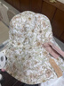 韻妃蝶2023春夏新款韓版漁夫帽女雙面印花太陽帽全棉透氣戶外大沿遮陽帽 卡其色（印花雙面漁夫帽） M(56-58cm) 曬單實拍圖