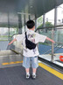 G.DUCKKIDS男童夏裝套裝2025新款洋氣短袖牛仔中大童男孩薄款痞帥時(shí)髦兩件套 米色 130 cm 曬單實(shí)拍圖