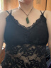 浪莎夏季蕾絲美背文胸一體吊帶背心式上衣少女外穿潮流大碼打底內衣 兩件裝[黑色+黑色] XL [建議110-130斤] 曬單實(shí)拍圖