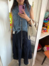 Levi's李維斯冰酷系列25春夏新款女士美式高街壓褶藍(lán)色牛仔半身裙 牛仔藍(lán) L (27) 曬單實(shí)拍圖
