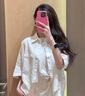 lululemon丨LuluLinen 女士寬松剪裁襯衫 LW3JPWS 白色 M 曬單實拍圖