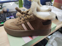 星期六（St&Sat）加絨德訓鞋女鞋2025新款冬季防滑雪地靴保暖棉鞋高幫板鞋女 卡其色 38 曬單實(shí)拍圖