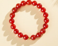 普陀山【正品保真】紅瑪瑙手串女士南紅水晶手鏈黃金轉(zhuǎn)運(yùn)珠男士 【7A級(jí)冰種紅瑪瑙】6mm 曬單實(shí)拍圖