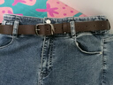 吉普（JEEP）真皮皮帶女2025新款配牛仔風(fēng)腰帶女款女士百搭韓版潮女式褲帶 黑扣咖色 95cm 曬單實(shí)拍圖
