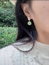佐蘭伊 ZORAINEY 新中式和田玉純銀耳墜翡翠耳飾女耳釘2025年情人節(jié)生日禮物 金青玉耳墜 曬單實拍圖