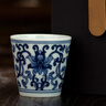 三勤堂功夫茶具茶杯手繪青花主人杯景德鎮(zhèn)陶瓷花卉仙鶴直口杯單杯品茗杯 青花纏枝紋直口杯（合格品） 曬單實拍圖