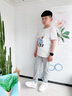 巴拉可兒巴拉可兒男童運動(dòng)褲夏季長(cháng)褲純棉薄款中大童衛褲兒童休閑褲子夏款 夏季灰色 150 曬單實(shí)拍圖