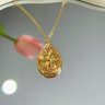 中國(guó)黃金（CHINA GOLD）黃金吊墜蓮花吊墜足金繁花水滴吊墜項(xiàng)鏈送老婆女友七夕情人節(jié)禮物 足金吊墜（約1.06g)+925鏈 曬單實(shí)拍圖