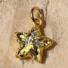 沃爾金沃爾金黃金吊墜古法錘紋隕石星星轉(zhuǎn)運珠愛心足金鑲嵌月亮小蠻腰女 0.85g，星星吊墜【多退少補】 曬單實拍圖