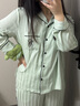 維多利亞的秘密 田曦薇同款 夏季宅度假水光綢家居服絲滑涼感長(zhǎng)袖長(zhǎng)褲睡衣套裝女 3ZVS淺翡翠綠-提花 11269319 S 曬單實(shí)拍圖