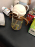 NEVS寶寶吸管杯嬰兒學飲杯6個月以上兒童ppsu水杯帶手柄350ml-奶格米 曬單實拍圖