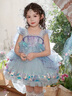 G.DUCKKIDS童裝美人魚洛麗塔公主裙女童連衣裙夏季兒童夏裝3小女孩亮片裙子 藍(lán)色 130 建議120-130cm7-8歲cm 曬單實(shí)拍圖