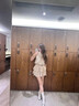 JIOESC無袖掛脖背心高腰女夏季千金感荷葉邊蓬蓬蛋糕半身短裙氣質(zhì)兩件套 流光香檳套裝 M 96-106斤 曬單實拍圖