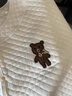 韞舜孕婦薄外套純棉月子披肩夏季薄款護肩坎肩保暖睡覺產(chǎn)婦防寒防著涼 小熊月子披肩【米白色】 曬單實拍圖
