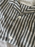 無印良品（MUJI）男式 涼感雙層紗織短袖睡衣套裝 男士家居服涼感物語25年夏季 煙熏綠色豎條紋 S -M上裝170/92A下裝170/80A 曬單實拍圖