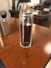 膳魔師（THERMOS）玻璃杯雙層隔熱泡茶水杯辦公室禮盒裝生日禮物TCGD-400 黑色 400ml 曬單實(shí)拍圖