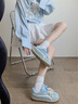 回力瑞2025春季新款多巴胺女鞋小眾設計感熒光綠色鞋子平底芒果頭德訓鞋 藍色 35 -京東快遞包郵 曬單實拍圖