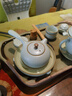 青澹汝窯茶壺側(cè)把壺茶具功夫茶景德鎮(zhèn)汝瓷唐羽壺240ml 唐羽壺 開片可養(yǎng) 240ml 240ml 曬單實拍圖