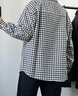 LEMANISM襯衫男潮牌涼感臘腸狗格子襯衫外套長(zhǎng)袖2025春季情侶款寬松襯衣女 黑色 S 曬單實(shí)拍圖