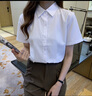 盛賽熙短袖白色襯衫女夏職場工作服2023年職業(yè)正裝不透方領(lǐng)氣質(zhì)學(xué)生襯衣 白色短袖【職場高質(zhì)量】 L建議95-105斤 曬單實拍圖